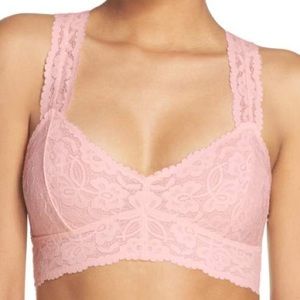 FREE PEOPLE Lace Bralette Pink Size Large, no flaws!